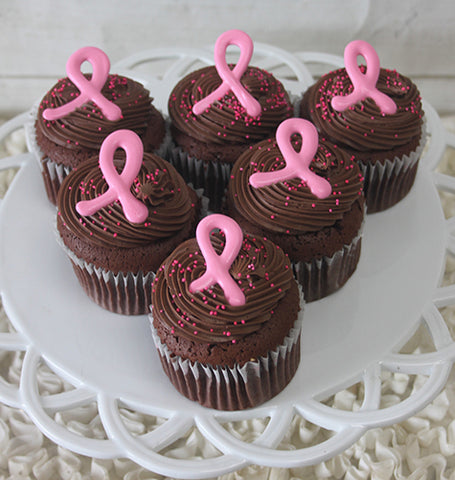 CC-000B Bakes for Breast Cancer Chocolate cupcake/chocolate filling.
