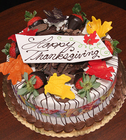 THX-001 Display Strawberry Grand Marnier Cake with Fall Decor THX-001 Display Strawberry Grand Marnier Cake with Fall Decor
