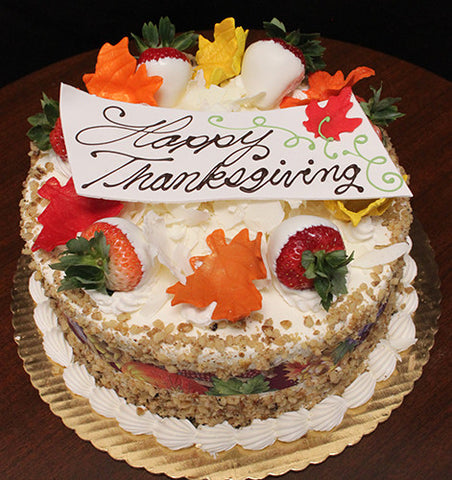 THX-002 Display Carrot Cake with Fall Decor THX-002 Display Carrot Cake with Fall Decor