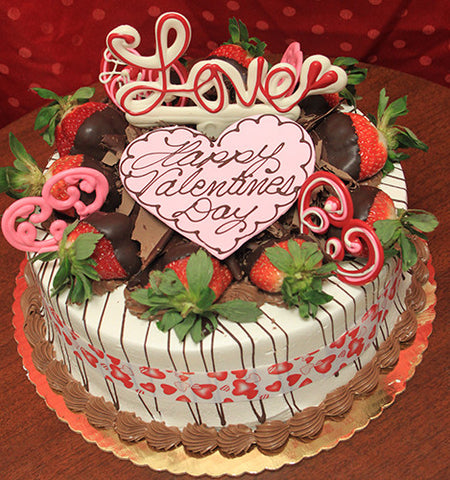 VC-006 Display Strawberry Grand Marnier cake with valentines decor VC-006 Display Strawberry Grand Marnier cake with valentines decor