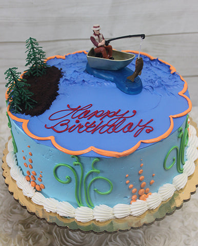 TC007 - Fish Hunter Theme Cake - Cake Park
