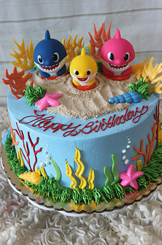 Pink baby shark cake | Shark birthday party, Baby birthday cakes, Shark  themed birthday party