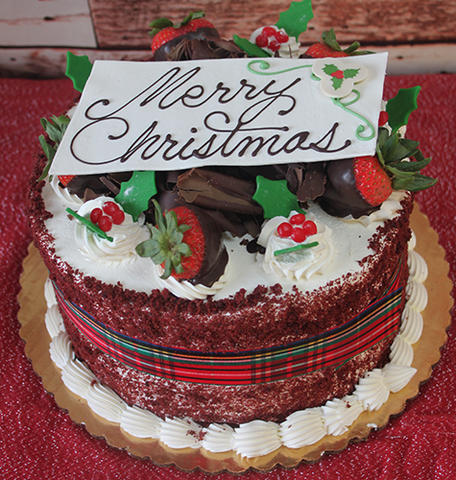 CH-007 Display Red Velvet with Christmas Decor