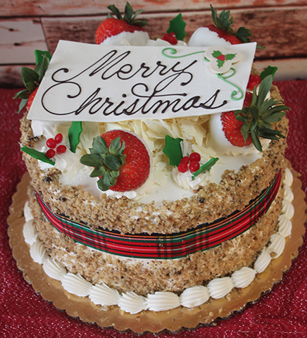 CH-003 Display Carrot cake with cream cheese filling with christmas decor