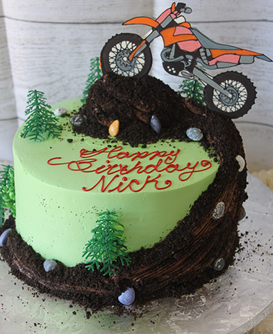 Dirt Bike Track - Decorated Cake by Rock Candy Cakes - CakesDecor