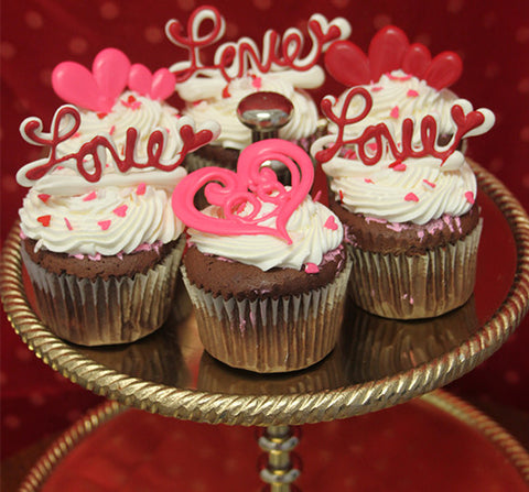 VC-036 Display Valentine chocolate cupcake with white filling..