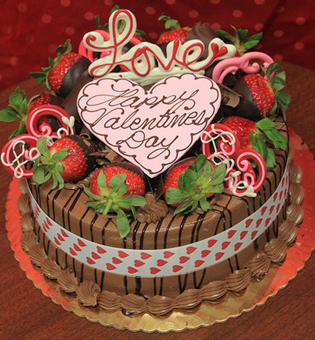 VC-002 Display Chocolate Mousse cake with valentines decor
