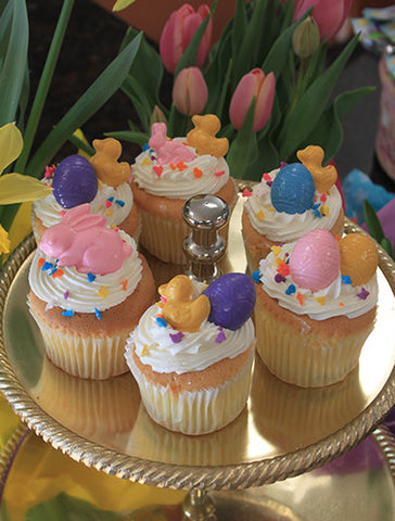 EA-041 Display Easter Decor Gold cupcake with chocolate filling