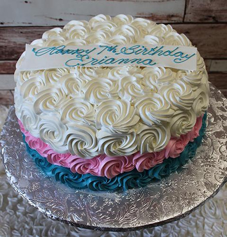 Blue Rosette Cake - Rach Makes Cakes