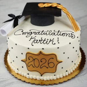Graduation Cake with Black Cap