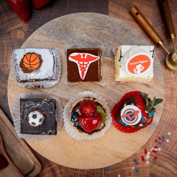 Fruit Tart – His love for fresh, sweet flavors Chocolate-Dipped Strawberry – His love for Avengers Tiramisu – His dream of becoming a doctor Chocolate Roulade – His passion for basketball Strawberry Grand Marnier Square – His love for Groot & comics Chocolate Decadence – His dedication to soccer