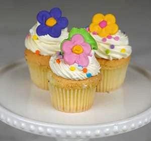 cupcakes with frosting flowers