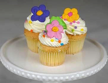cupcakes with frosting flowers