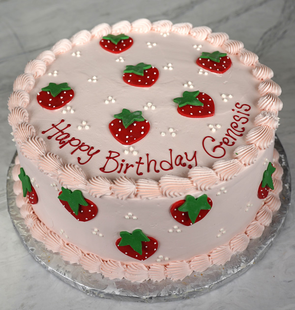Cute Pink Strawberry Cake