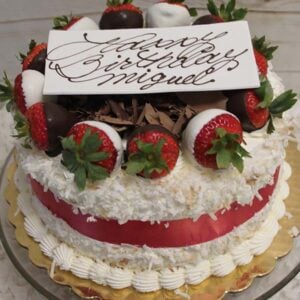 Tropical Coconut Strawberry Pineapple Cake