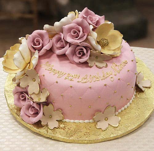 Pink Champagne Magnolia Cascade Cake