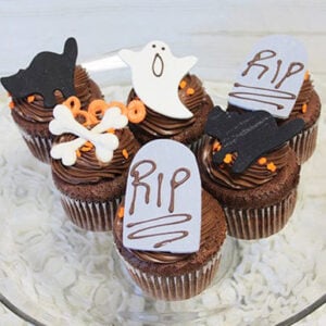 Halloween Chocolate Cupcake With White Mousse Filling