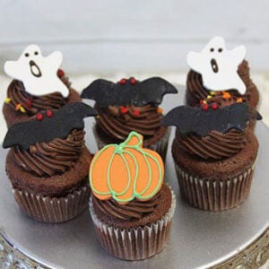 Mini Halloween Cupcakes Chocolate With White Mousse Filling